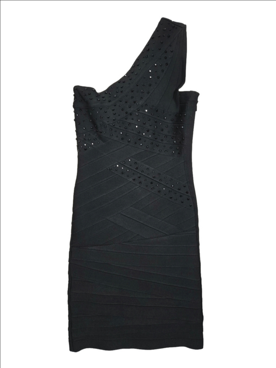 Stretta Dresses & Skirts - Stretta Black One-Shoulder Embellished Bodycon Dress, Size XS ~ NWT